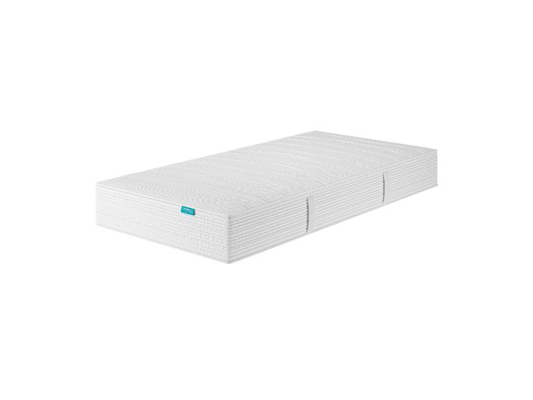 Wit matras met een blauw Lumatex-label