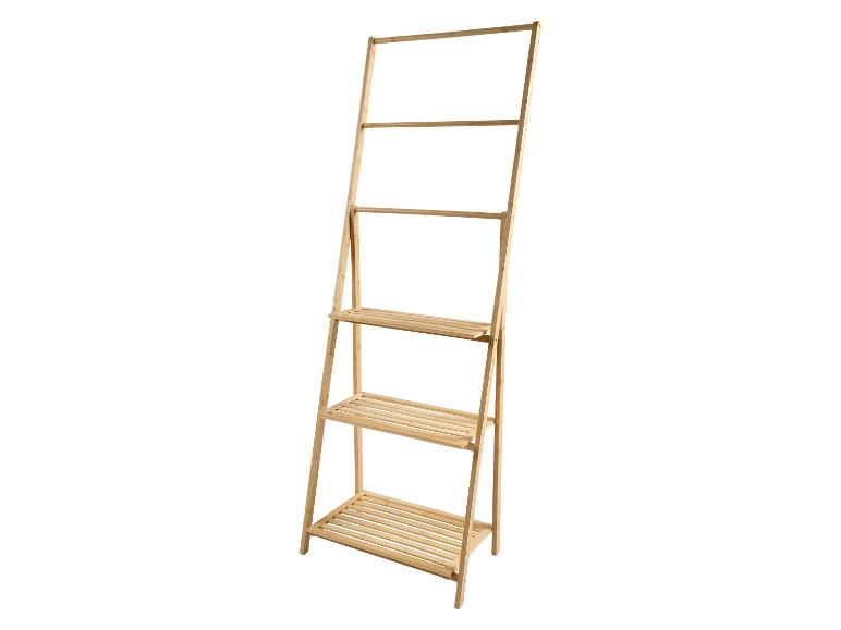 Bamboe ladderrek met drie planken en een ophangstang.