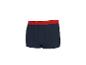 Donkerblauwe boxershort voor heren met rode tailleband.