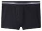 Zwarte boxershort met wit gestreepte elastische tailleband.