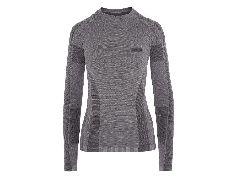 Grijs Spyder shirt met lange mouwen en getextureerde panelen.