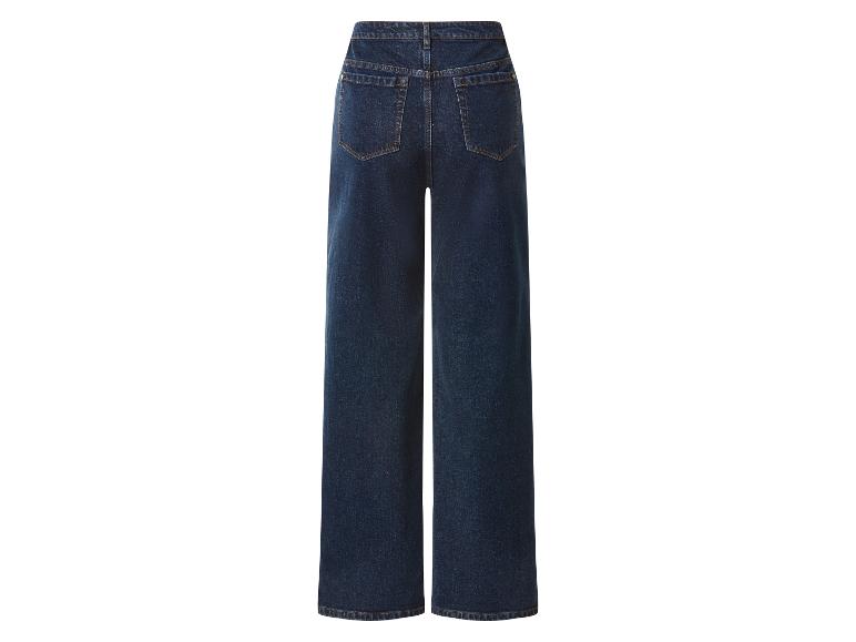 Donkerblauwe wide-leg denim jeans, achteraanzicht