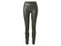 Donkergroene imitatielederen legging met hoge taille