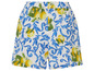 Witte shorts met blauwe en gele citroenen print.