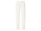 Crèmekleurige geribbelde pyjamabroek met knoopsluiting en elastische tailleband.