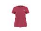 Rood sport-T-shirt met korte mouwen voor dames met een klein wit logo op de borst.