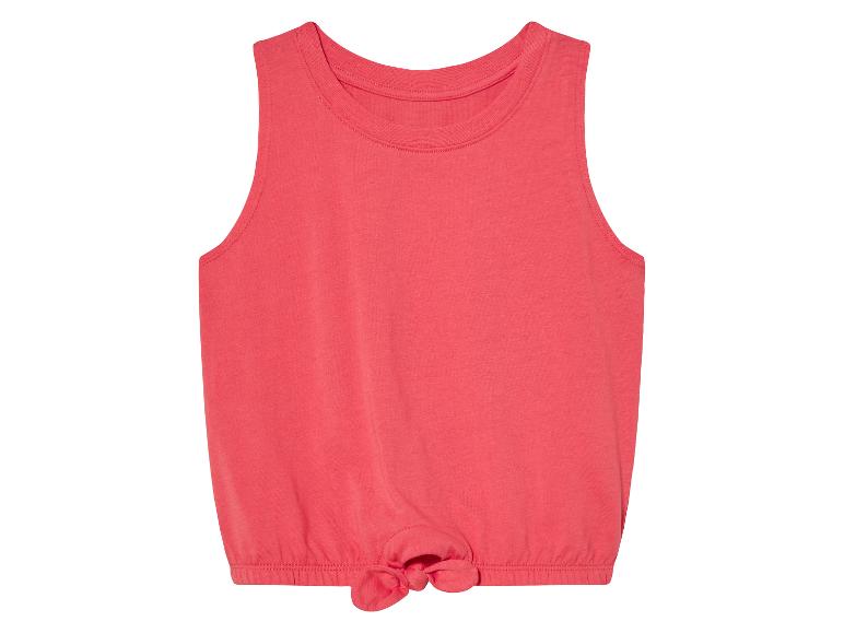 Koraalrood topje met strik voor meisjes.