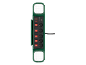 Stekkerdoos met 6 stopcontacten, 2 USB-poorten en 2 geïntegreerde LED-lampen, groen.
