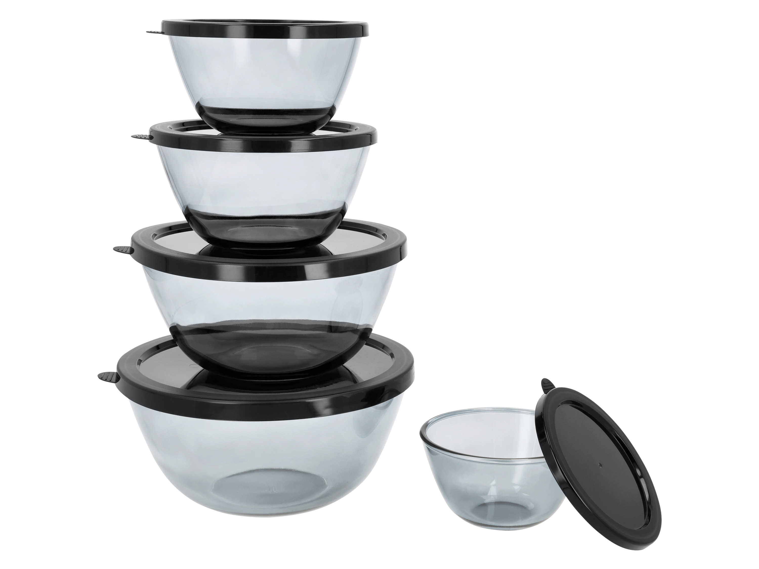 SILVERCREST Glazen schalen 5-delig (Zwart)