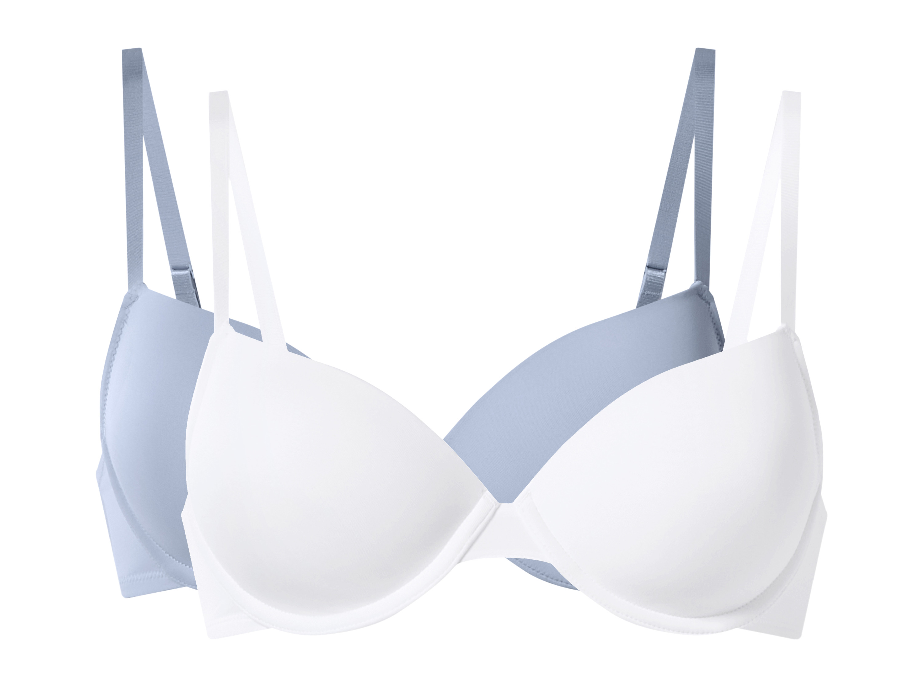 esmara Set van 2 dames beugel-bh's (Blauw/wit, 85C)