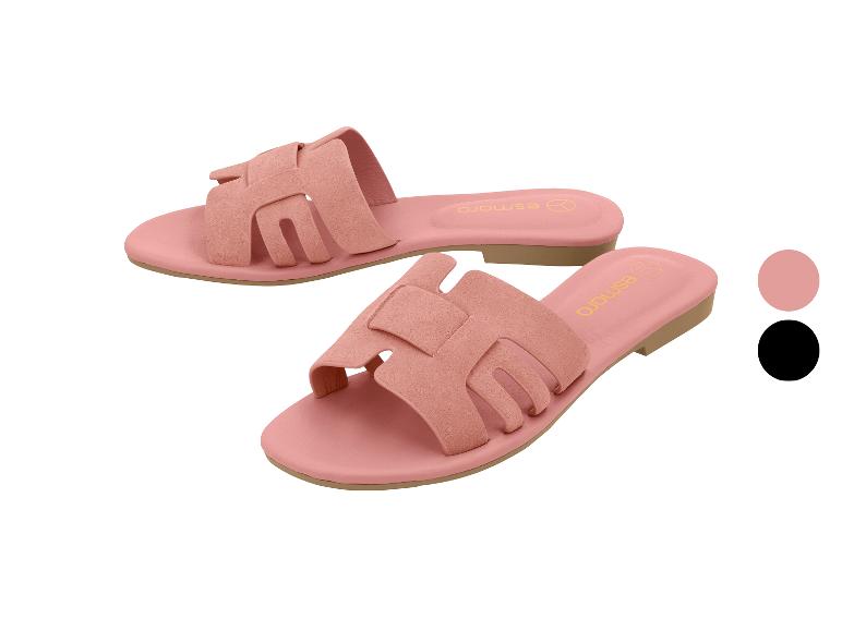 Roze dames platte sandalen met gevlochten bandjes, met roze en zwarte kleuropties.