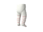 Babypanty in wit met roze strepen.