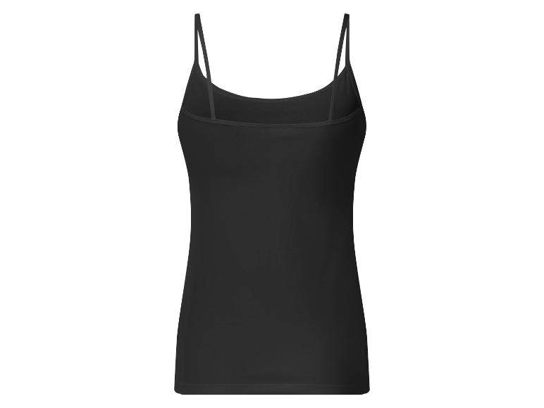 Zwarte camisole met spaghettibandjes, achterkant.