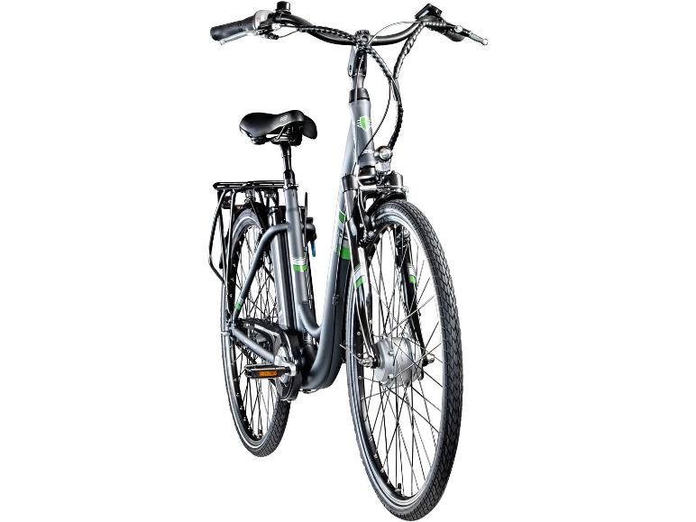 Grijze elektrische fiets, modern design.