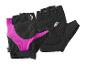 Korte fiets handschoenen, zwart en roze, met gel.