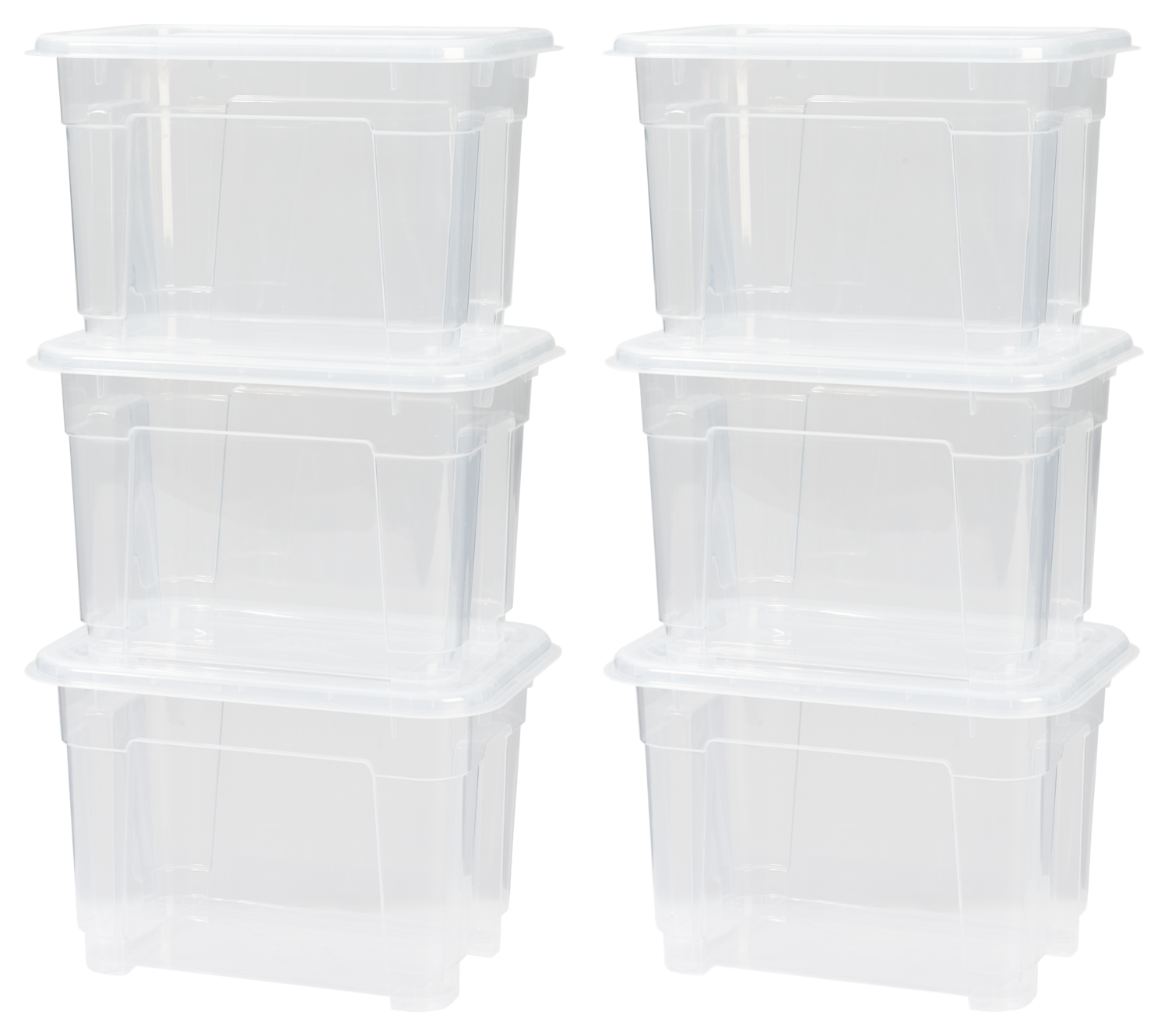 W5 Opbergbox met deksel, 2 of 6 stuks (5 L)