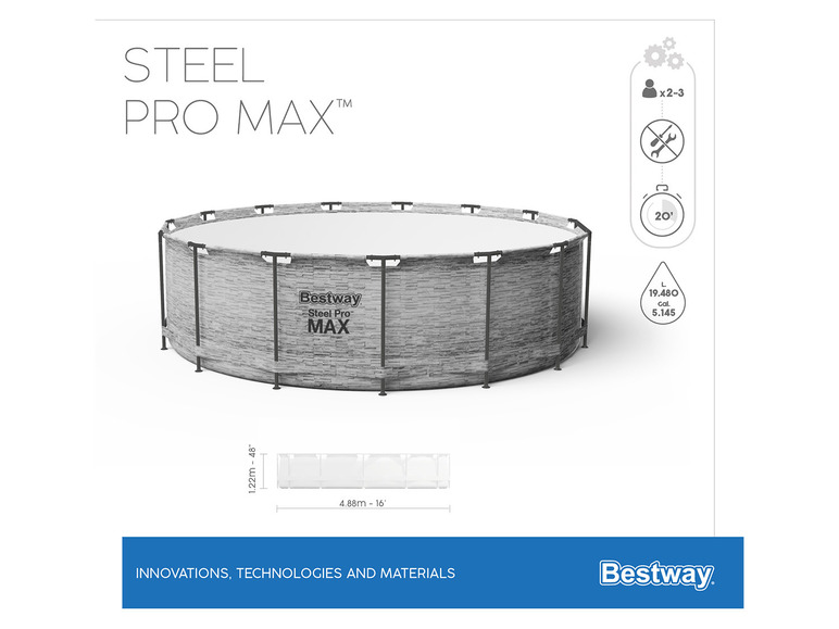 Ga naar volledige schermweergave: Bestway Steel Pro Max™ Framepool complete set 488x122 cm - afbeelding 10