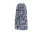 Lange damesrok met blauw-wit ikatpatroon en elastische tailleband.