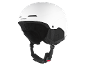 Witte skihelm met zwarte kinband en binnenvoering