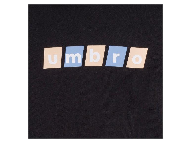 Zwart T-shirt met Umbro-logo in gekleurde blokken
