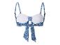 Blauw-wit paisley bikini top, bandeau model.