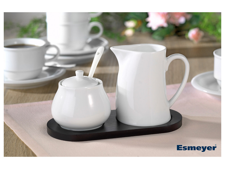 Ga naar volledige schermweergave: Esmeyer Melk- en suikerset van wit porselein - afbeelding 2