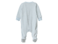 Zachte blauwe velours baby romper.