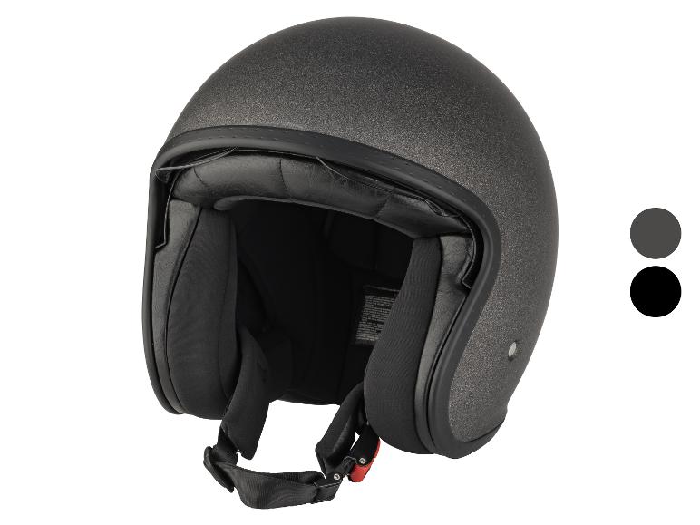 Matzwarte open motorhelm met zwarte voering