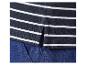 Donkerblauw-wit gestreept poloshirt, detail donkerblauwe stof.