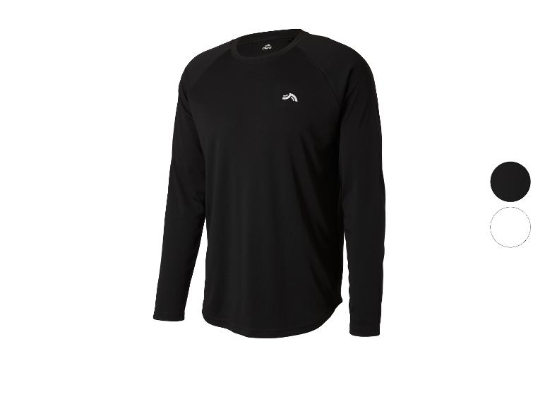 Zwart Crivit sportshirt met lange mouwen en wit logo op de borst.