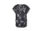 Zwart-wit tie-dye dames T-shirt met korte mouwen, achteraanzicht