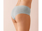 Grijze katoenen slipjes met elastische tailleband.