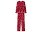 Rode pyjama met sneeuwvlokken- en strikjesprint.