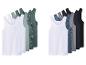 Set heren tanktops in wit, groen, blauw, grijs en zwart