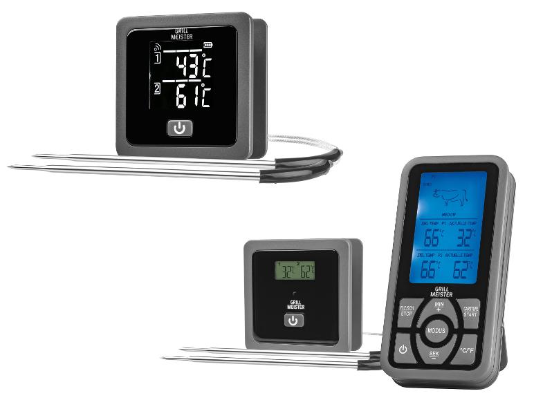 Grill Meister kookthermometers: digitaal model met twee probes.