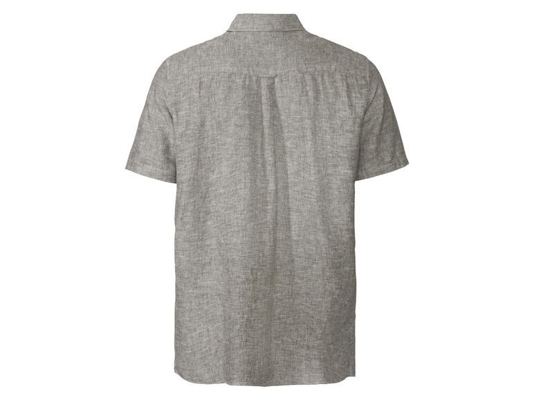 Ga naar volledige schermweergave: LIVERGY® Heren linnen hemd met katoen, korte mouw - afbeelding 7