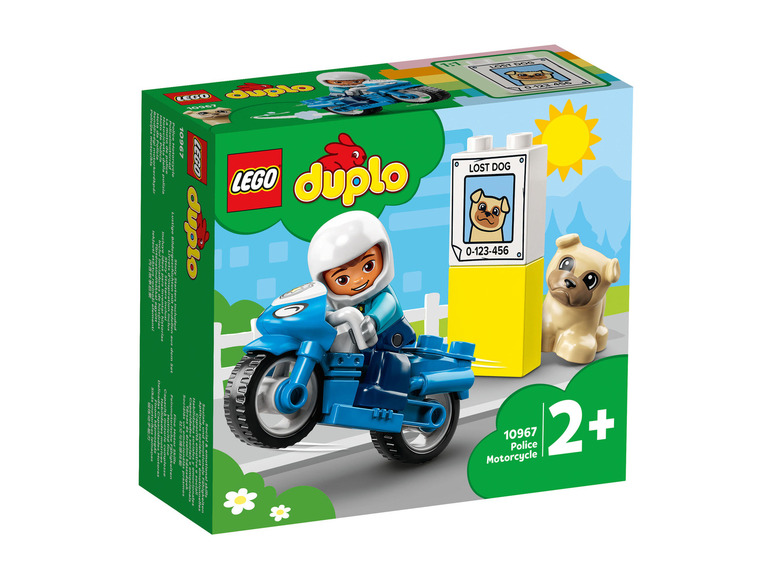 LEGO Duplo politiemotor met politieagent en hond