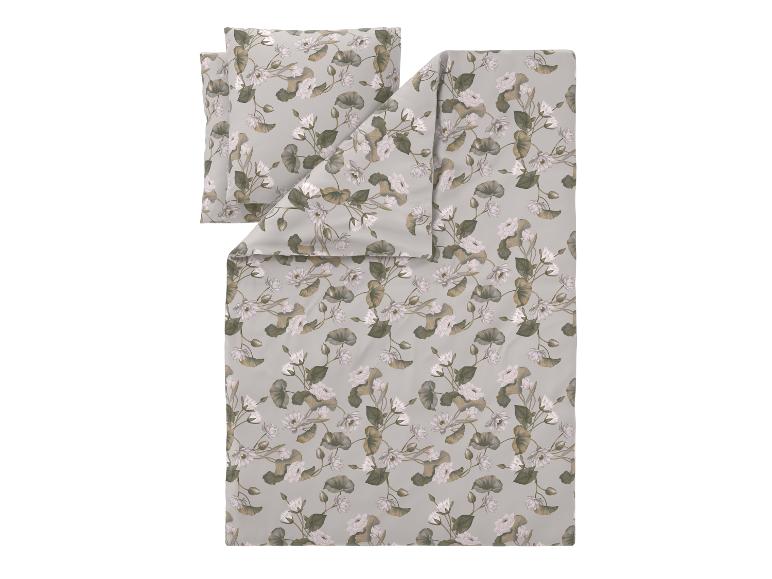 Dekbedovertrekset met grijze waterlelies en bladeren