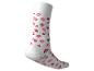 Witte sok met roze en rode lippenkusjespatroon