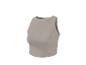 Geribbelde crop top in lichtgrijs