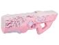 Roze laserpistool met printplaatpatroon.