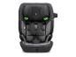 Grijs en zwart kinderautostoeltje met 5-puntsgordel en de tekst 'Flux Isofix eXT'.