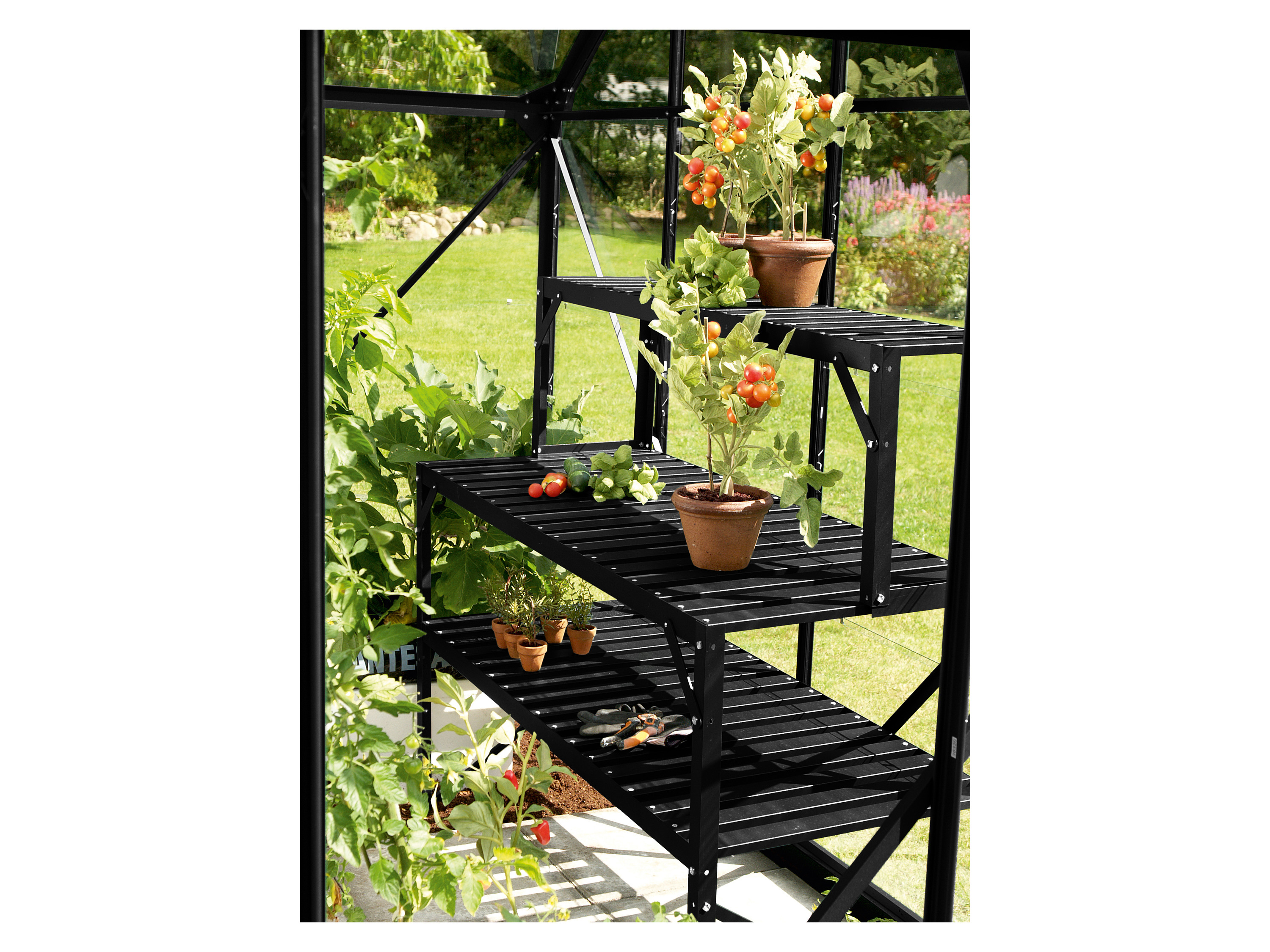 Vitavia Aluminium tafelblad, 121 x 28 x 39 cm, zwart afbeelding