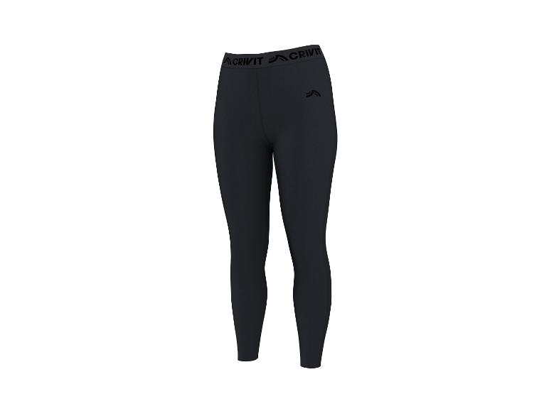 Zwarte sportlegging met elastische tailleband en logo.