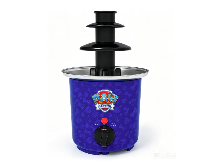 PAW PATROL chocoladefontein in blauw met zwarte toren en bedieningsknop