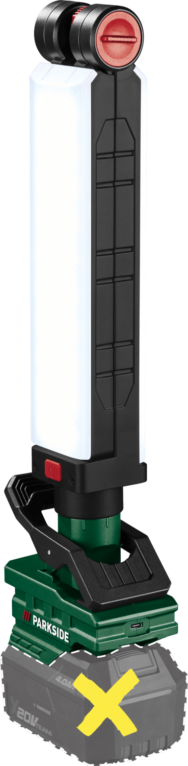 PARKSIDE Accu-LED-klemlamp 20 V, zonder accu en oplader
