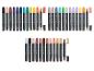 Set schetsmarkers in diverse kleuren, inclusief pastel- en levendige tinten.