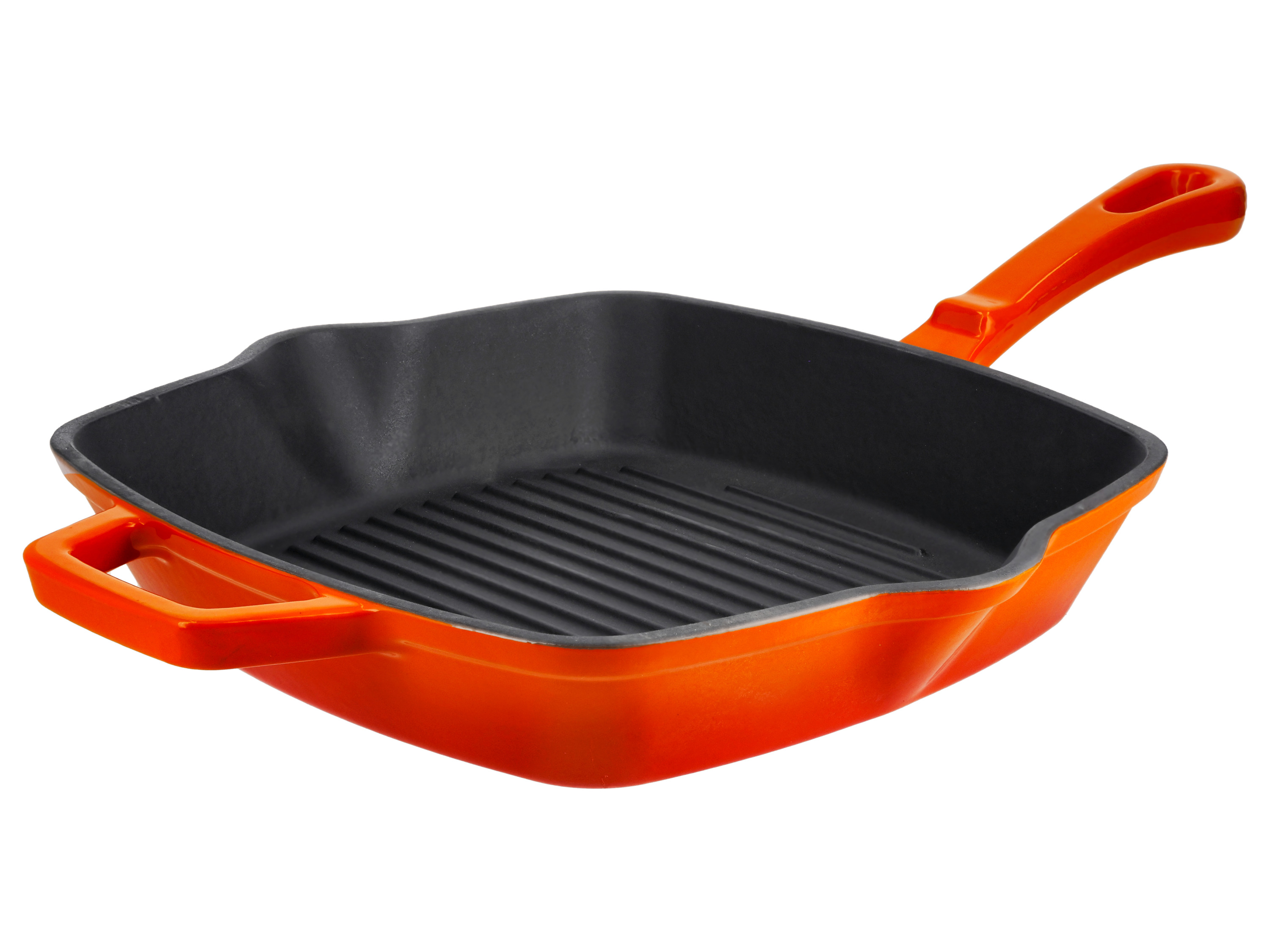 SILVERCREST Gietijzeren grillpan of koekenpan (Vierkant, oranje)