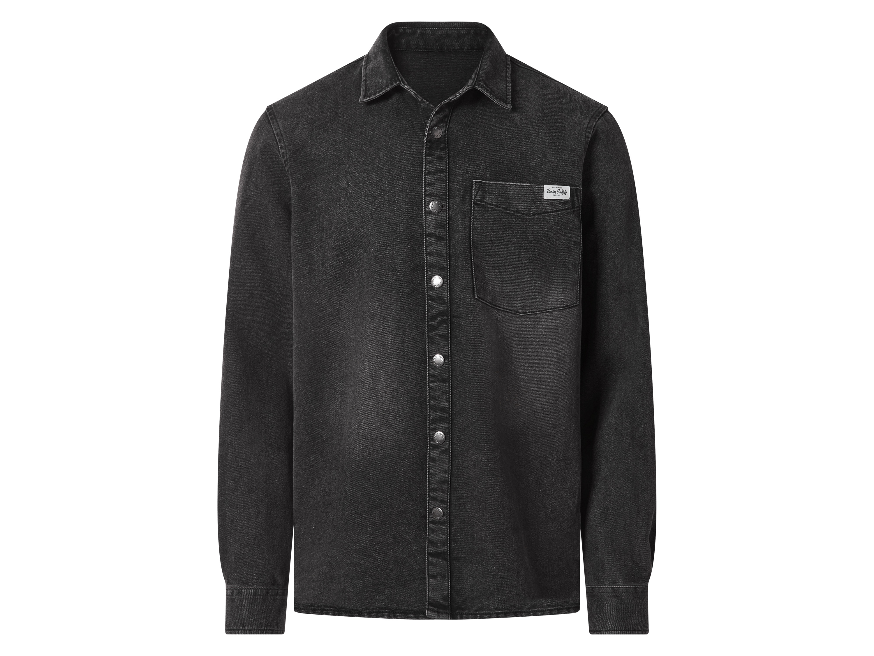 esmara Men Denim heren overhemd (Zwart, S)