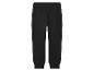 Zwarte kinder joggingbroek met elastische tailleband en boorden.